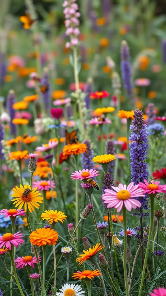 27 Essential Herbs to Grow in Your Outdoor Garden 19 Colorful flowers in a garden attracting pollinators like bees and butterflies.