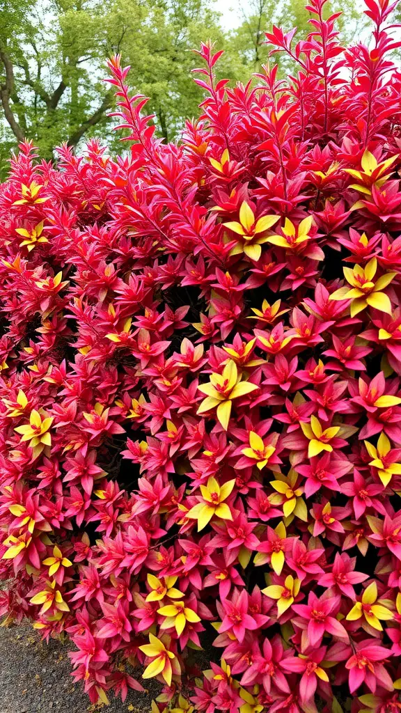 41 Fast Growing Privacy Shrubs for a Lush Backyard Retreat 19 Vibrant red and yellow foliage of barberry shrubs in a garden
