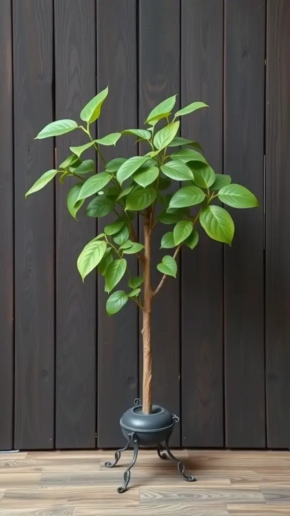 21 Low Light Indoor Plants for Cozy Spaces 2 A Cast Iron Plant in a decorative pot with dark wooden background.