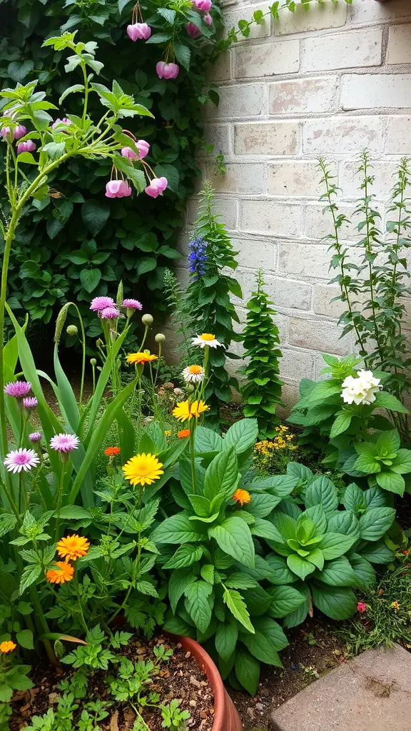 23 Stunning Cottage Garden Design Ideas for a Charming Outdoor Space 22 A cottage garden featuring a mix of colorful flowers and potential spots for edible plants.