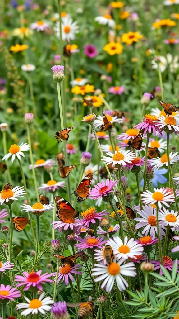 29 Perfect Herb Combinations for Your Garden 20 A vibrant garden filled with flowers and butterflies, showcasing a variety of blooms.
