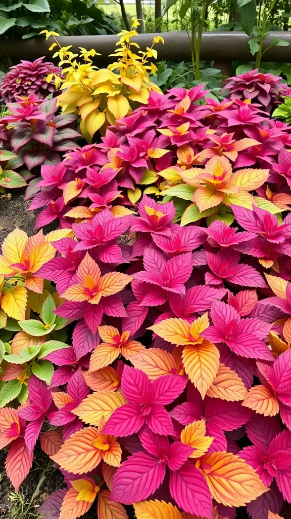 34 Gorgeous Shade Garden Plants for a Lush Landscape 7 Colorful Heuchera plants in shades of pink, orange, and green in a garden setting