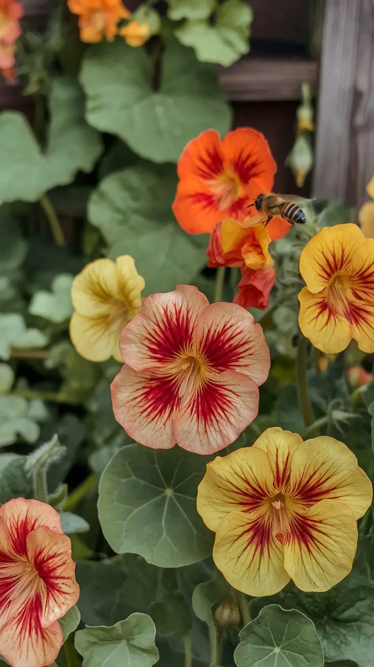 15 Effective Plants That Naturally Repel Mosquitoes 16 Colorful nasturtium flowers in a garden, showcasing vibrant red, orange, and yellow colors.