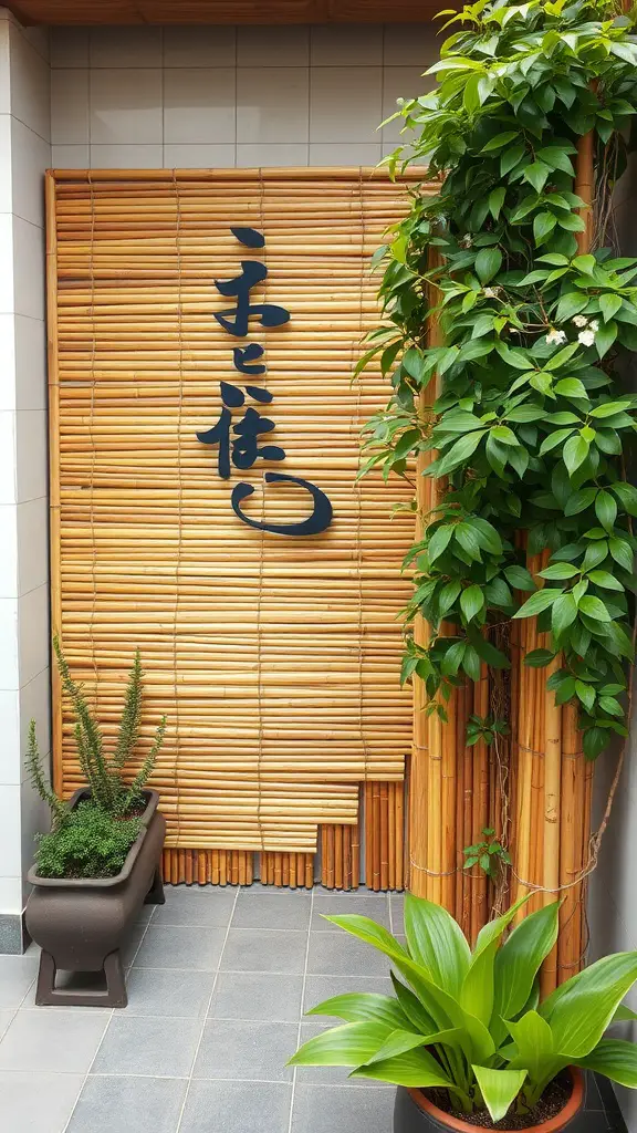 25 Creative Small Patio Ideas for Your Outdoor Space 14 Small patio with bamboo privacy screen and green plants
