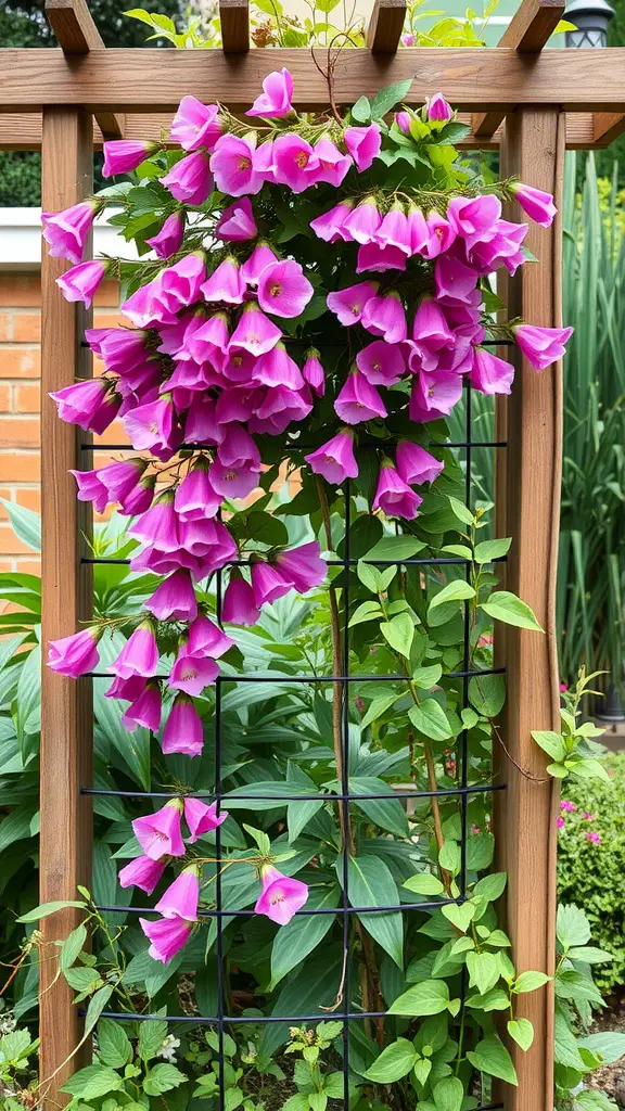 25 Beautiful Cut Flower Garden Ideas to Brighten Your Home 13 A trellis covered in vibrant pink sweet pea flowers, showcasing a lush and fragrant garden element.