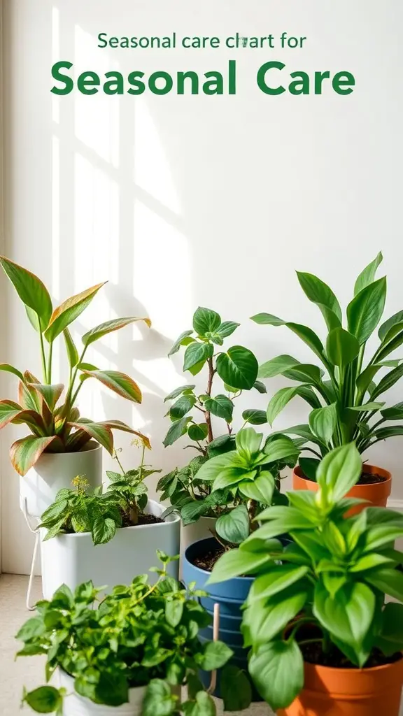 27 Stunning Indoor Plants to Brighten Your Space 15 A collection of indoor plants with a seasonal care chart.