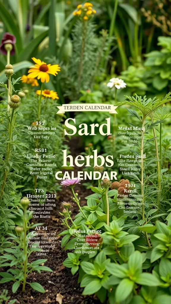 29 Perfect Herb Combinations for Your Garden 26 A colorful herb garden with various herbs and flowers, showcasing seasonal gardening.