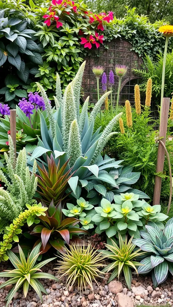 23 Stunning Cottage Garden Design Ideas for a Charming Outdoor Space 13 A vibrant cottage garden with various plants showcasing different textures and layers.