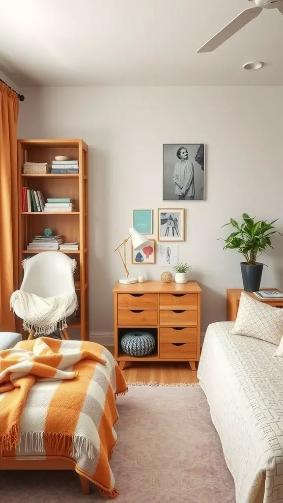 Cozy mother's room featuring easy-to-clean wooden furniture and light-colored textiles.