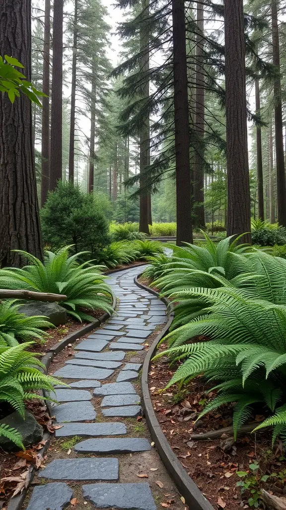 27 Stunning Stone Pathway Ideas for Your Garden Walkways 17 Winding stone pathway through a green woodland garden