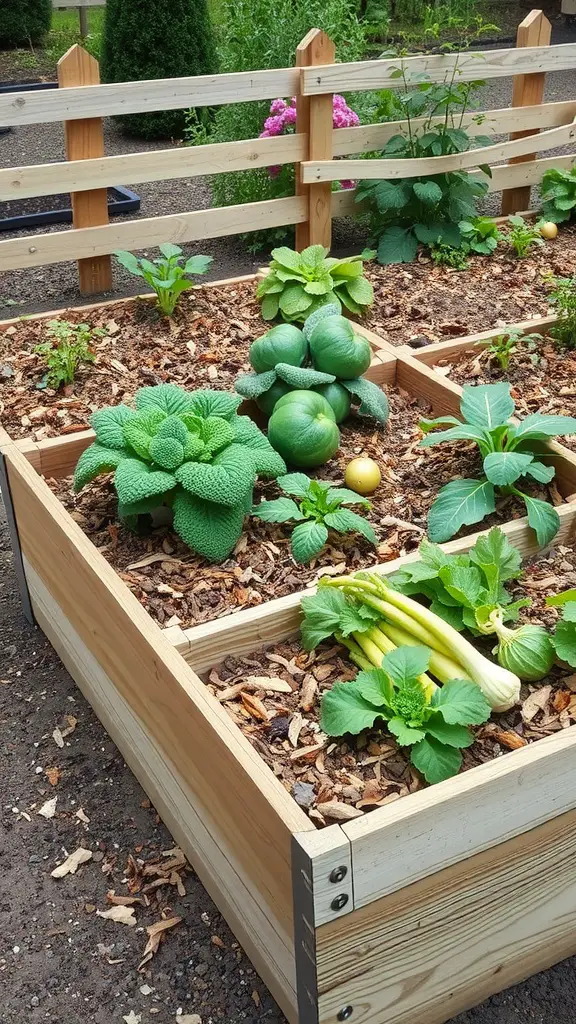 21 Creative Mulch Landscaping Ideas to Transform Your Outdoor Space 2 Raised garden beds filled with various plants and organic mulch