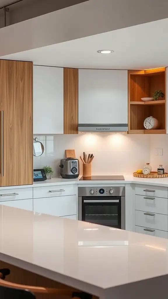 Modern kitchen featuring smart technology integration