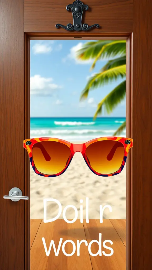 21 Creative Summer Door Hanger Ideas You’ll Love 12 Door hanger with sunglasses design and beach view