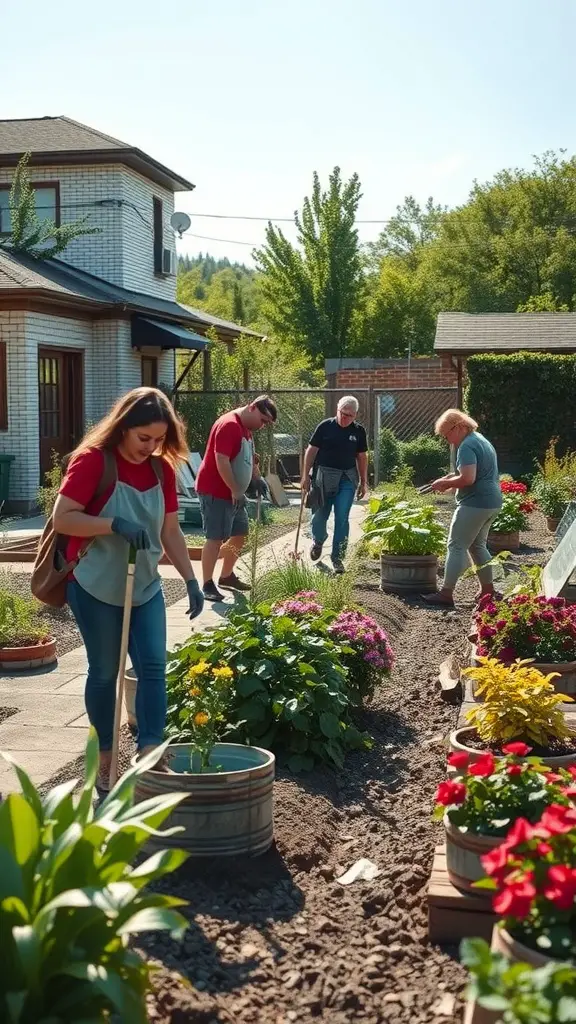 21 Must-Do Summer Bucket List Ideas for Your Best Season Yet 15 A group of people gardening together in a sunny community space.