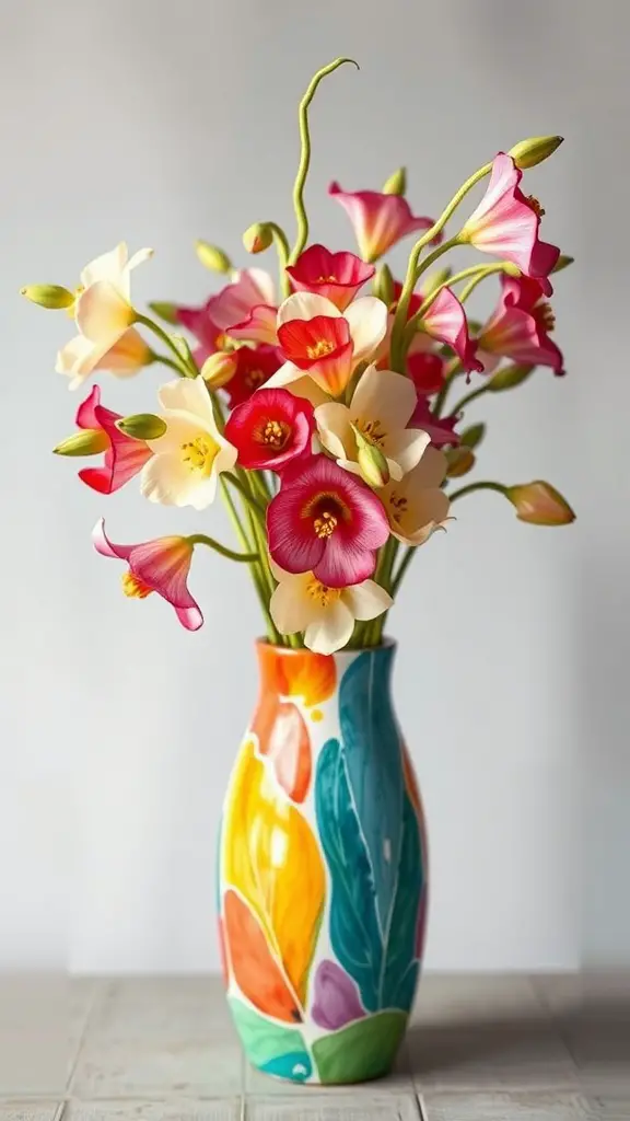33 Stunning Summer Wedding Flower Ideas You’ll Love 15 A vibrant bouquet of snapdragons in a colorful vase, showcasing lively colors for summer weddings.