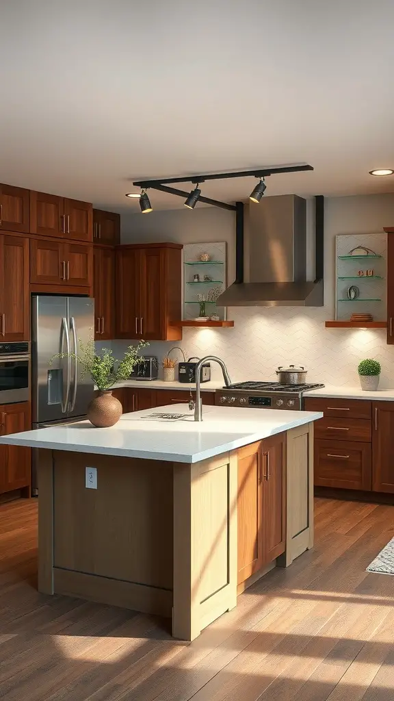 15 Stunning Kitchen Lighting Ideas for Your Island 6 Modern kitchen with track lighting over the island