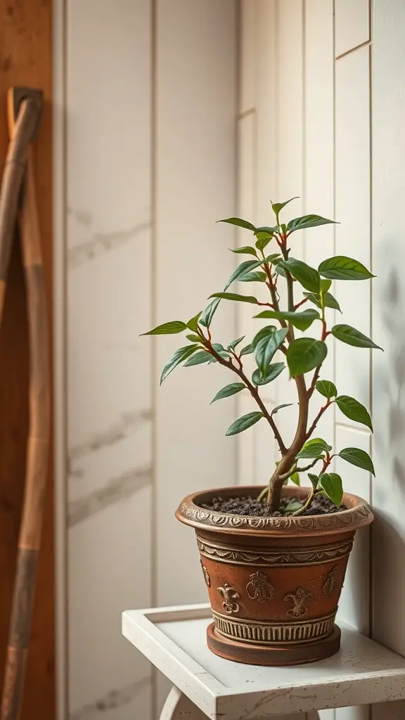 15 Stunning Bathroom Plants that Thrive in Low Light 9 A Cast Iron Plant in a decorative pot, positioned in a bathroom setting