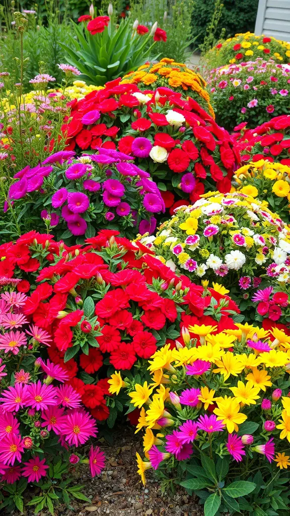 23 Stunning Shrubs for Beautiful Landscaping Ideas 5 Colorful array of flowering shrubs in various shades of red, yellow, pink, and white.