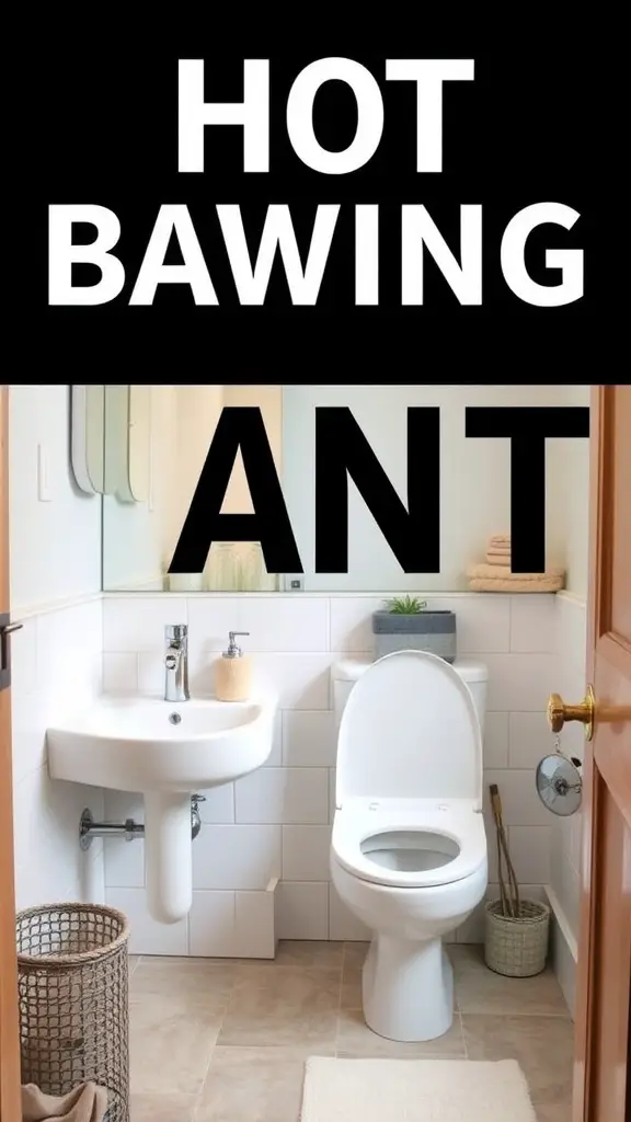 27 Clever Tiny Bathroom Ideas for Maximum Style and Functionality 5 A compact bathroom with a wall-mounted sink and a space-saving toilet