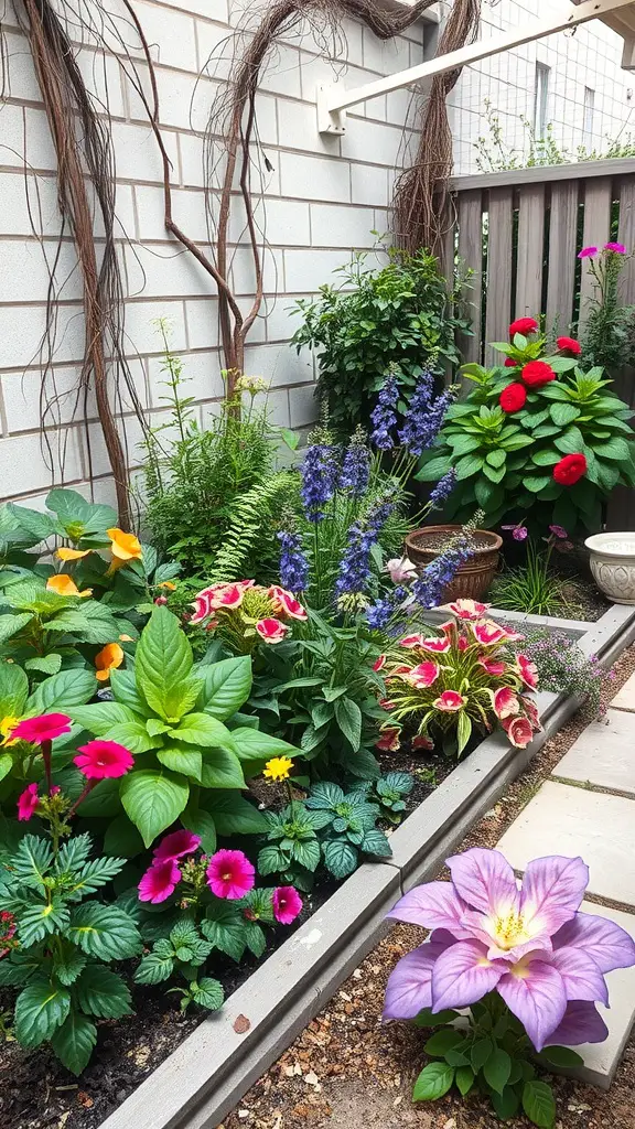 23 Creative Side Yard Landscaping Ideas You’ll Love 9 Colorful side yard garden with flowers and herbs