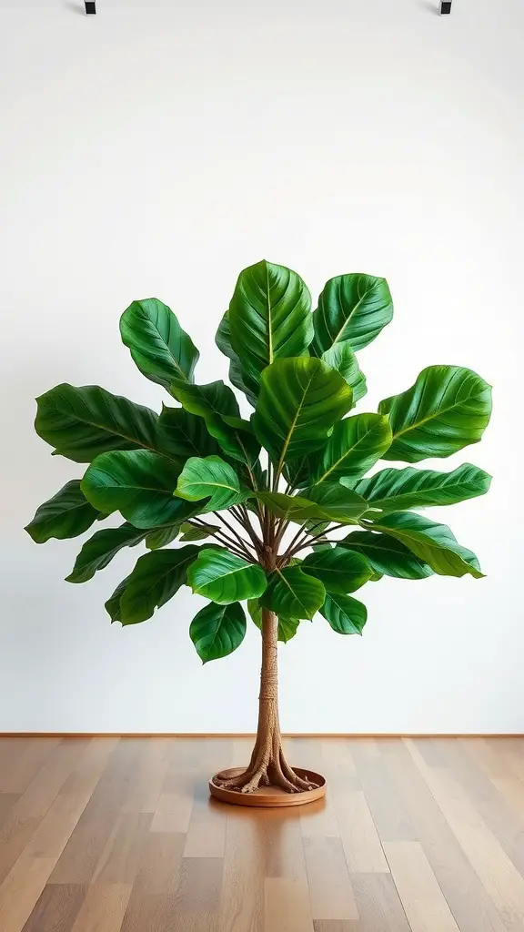 15 Creative Indoor Potted Plant Ideas to Brighten Your Home 8 A Fiddle Leaf Fig with large, glossy leaves in a modern indoor setting.