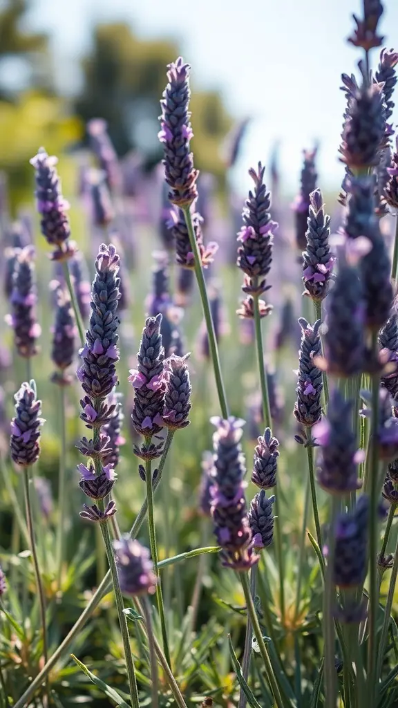 21 Stunning Full Sun Plants for Your Garden 6 A field of blooming lavender plants with tall purple flowers