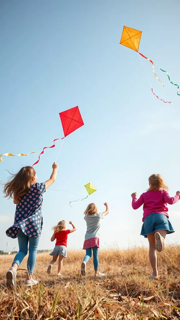 15 Fun Outdoor Activities for Kids to Enjoy 2 Children flying kites in a sunny field