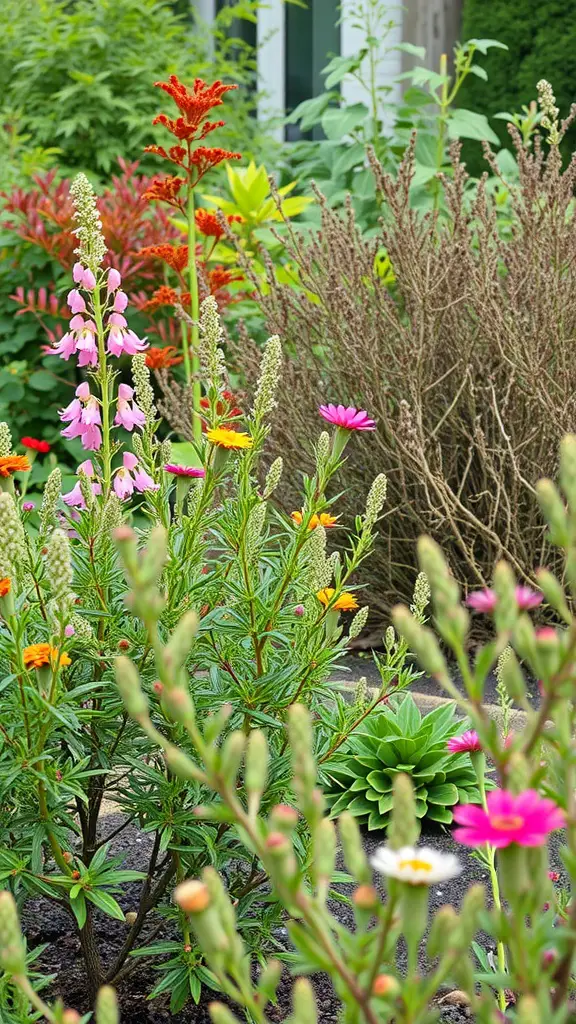 23 Stunning Shrubs for Beautiful Landscaping Ideas 10 A colorful garden featuring a mix of native shrubs and flowering plants