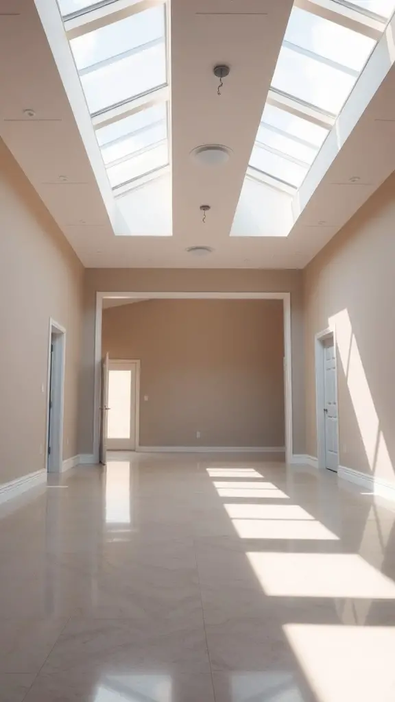 21 Stunning Entryway Lighting Ideas to Illuminate Your Home 14 Interior view of an entryway with large skylights allowing natural light