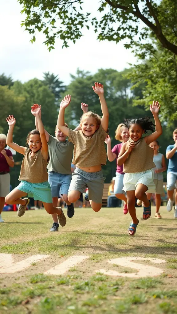 25 Exciting Outdoor Games for Fun-filled Adventures 2 Children happily participating in a sack race outdoors
