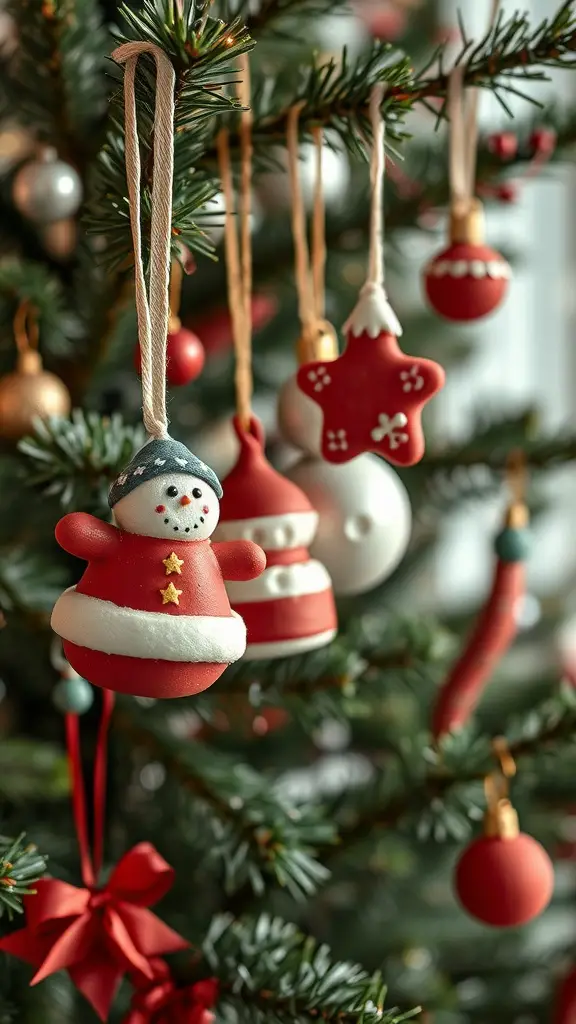 23 Creative Clay Art Ideas to Inspire Your Next Project 16 Colorful clay ornaments hanging on a Christmas tree