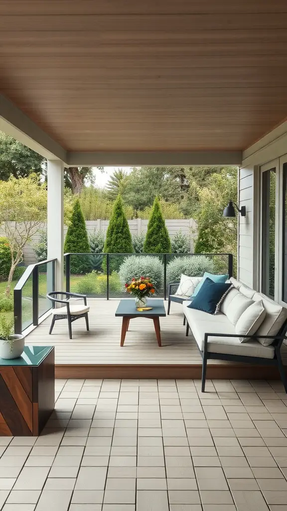 17 Stunning Modern Deck Ideas for Your Outdoor Space 4 Sleek minimalist deck design with modern furniture and a natural setting