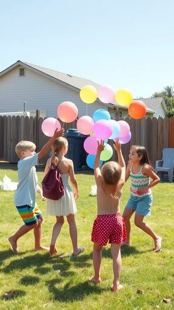 15 Fun Outdoor Activities for Kids to Enjoy 7 Children playing with colorful water balloons outdoors