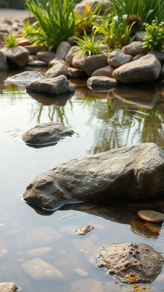 17 Stunning Natural Pool Ideas for Your Backyard Escape 8 A tranquil natural pool surrounded by rocks and lush green plants