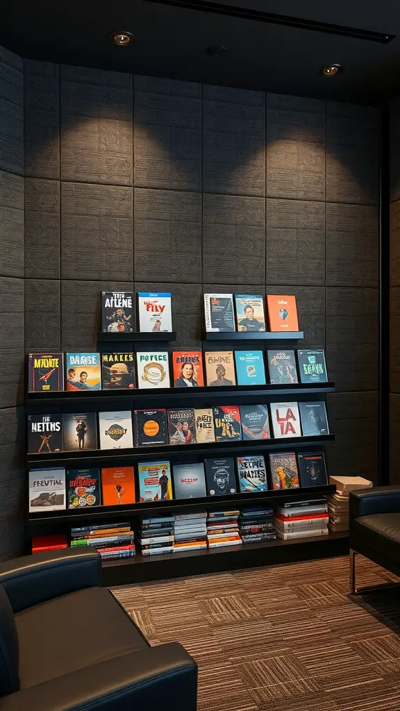 21 Creative DVD Storage Solutions for an Organized Home 16 Modern DVD display featuring acoustic panel wall and sleek shelves