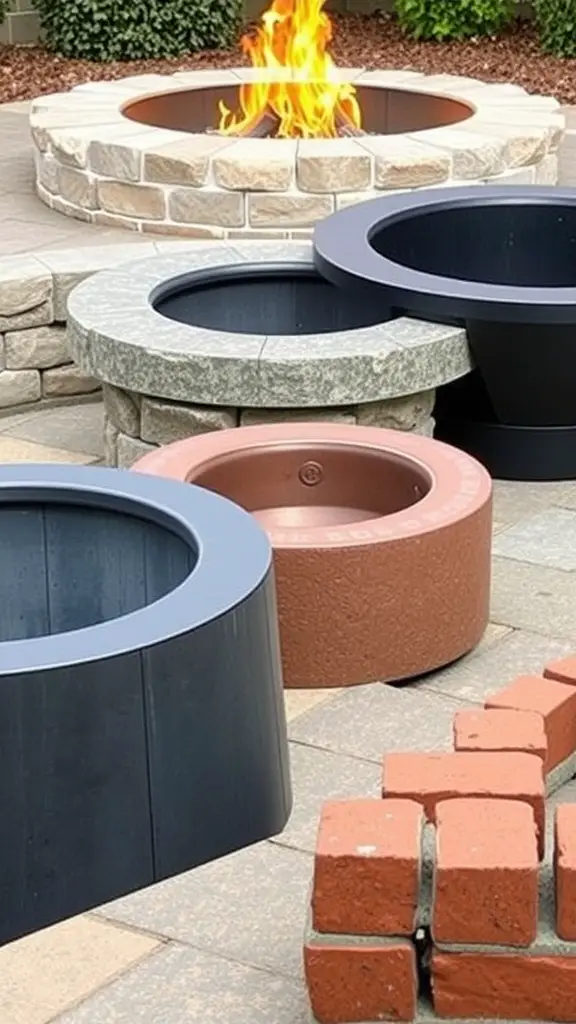 17 Stunning Outdoor Fire Pit Area Ideas for Cozy Gatherings 5 Various fire pit designs made from stone and metal materials