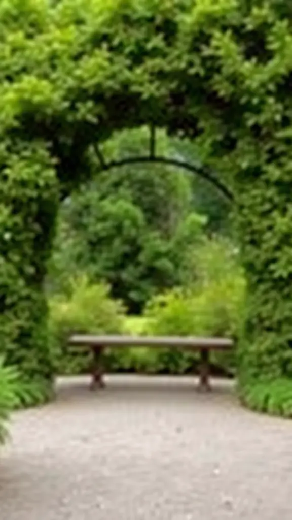 19 Creative Garden Arbor Ideas You’ll Love 10 A circular arbor surrounded by lush greenery with a bench