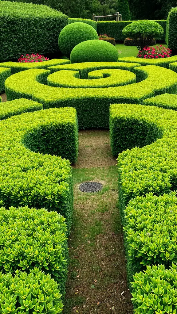 15 Stunning Labyrinth Garden Ideas for Your Outdoor Space 4 Classic hedge labyrinth design featuring lush green hedges and winding pathways.