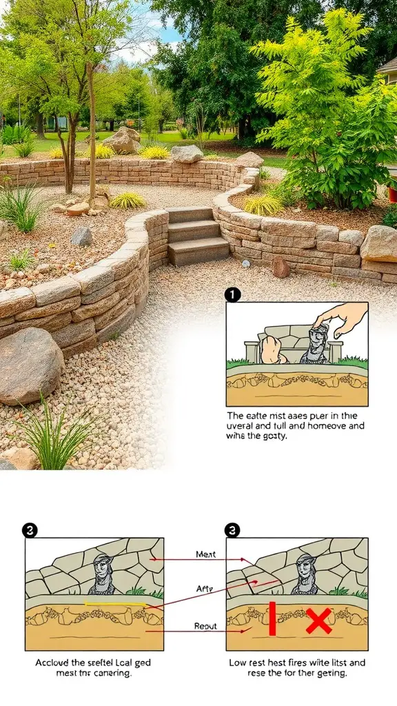 15 Innovative Dry Rock Bed Ideas for Effective Drainage Solutions 11 An image of a dry rock bed installation showing correct steps and common mistakes