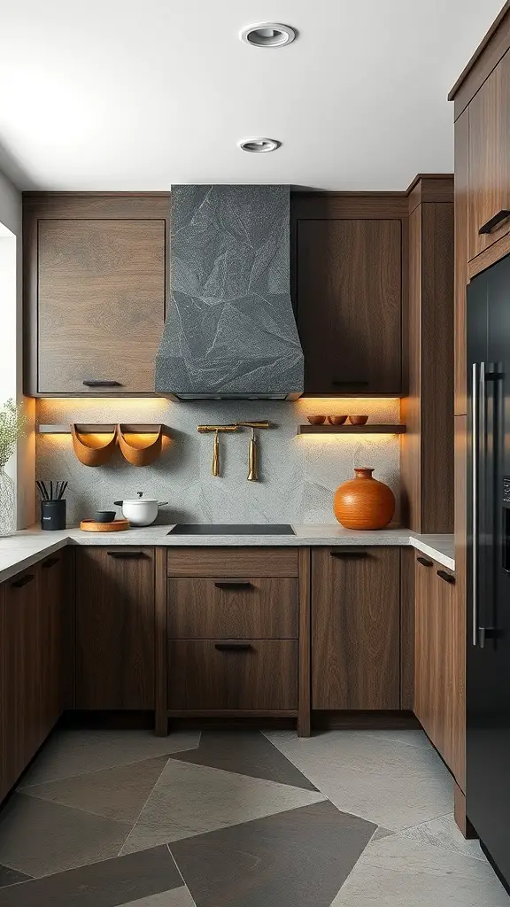 21 Stunning Luxury Kitchen Design Ideas for Your Dream Home 11 Stylish kitchen with custom cabinetry, a stone range hood, and warm wood tones