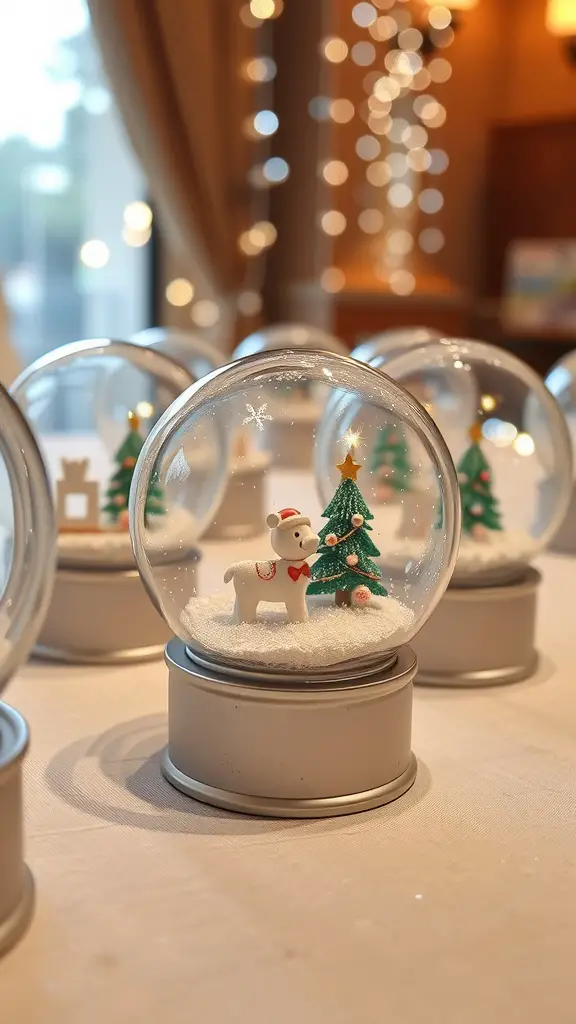 29 Creative Baby Shower Ideas for November Celebrations 6 DIY snow globe favors with a polar bear and a tree inside