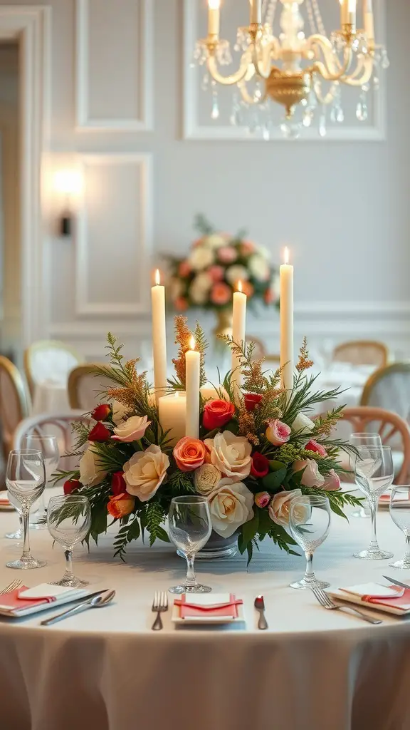 23 Stunning Banquet Decoration Ideas for Your Next Event 4 Elegant banquet table centerpiece with flowers and candles