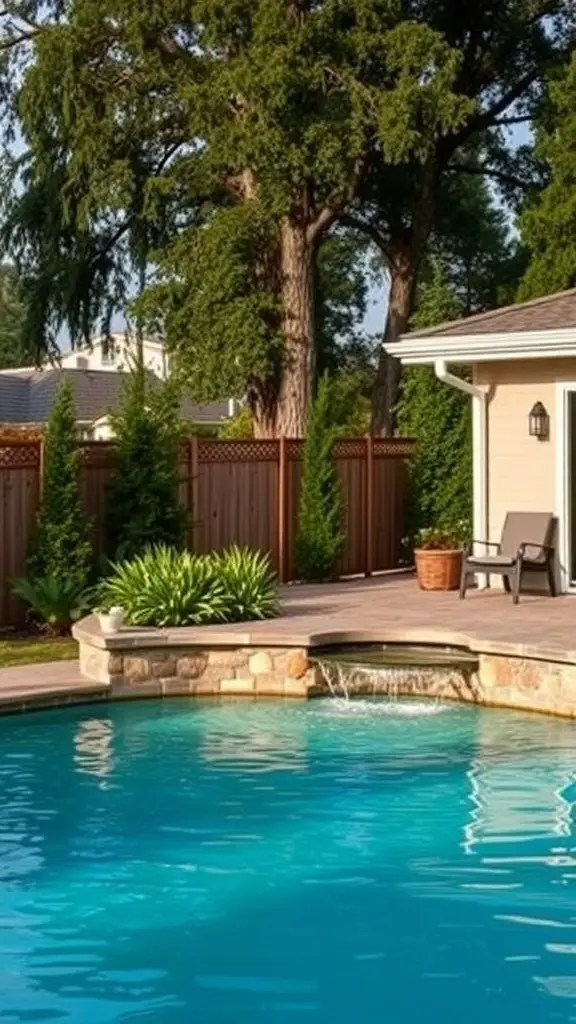 21 Stunning Above Ground Pool Deck Designs for Your Backyard 15 Above ground pool with waterfall feature and wooden deck
