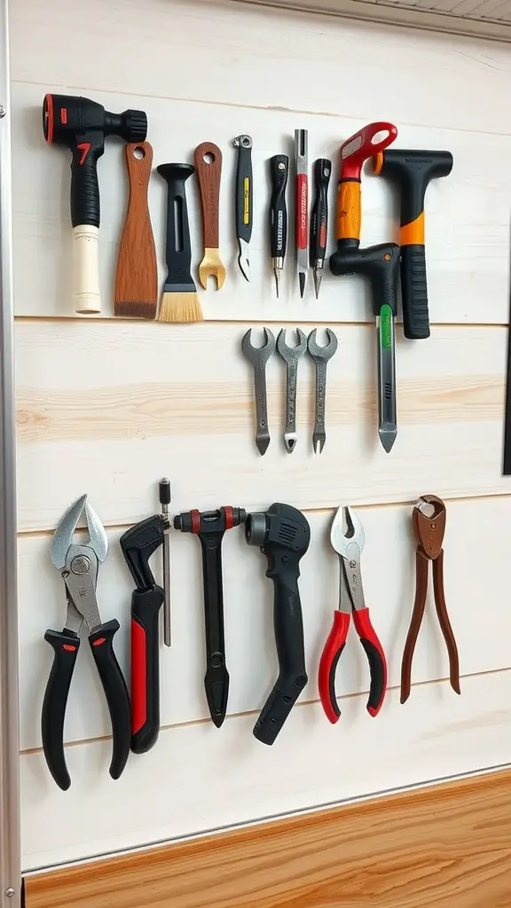 19 Clever Camper Storage Ideas for Your Next Adventure 3 A variety of tools organized on a magnetic strip for easy access.
