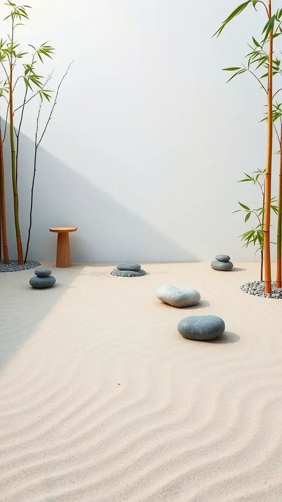 21 Stunning Ideas to Create Your Backyard Oasis 12 A meditative Zen garden with sand patterns, stones, and bamboo