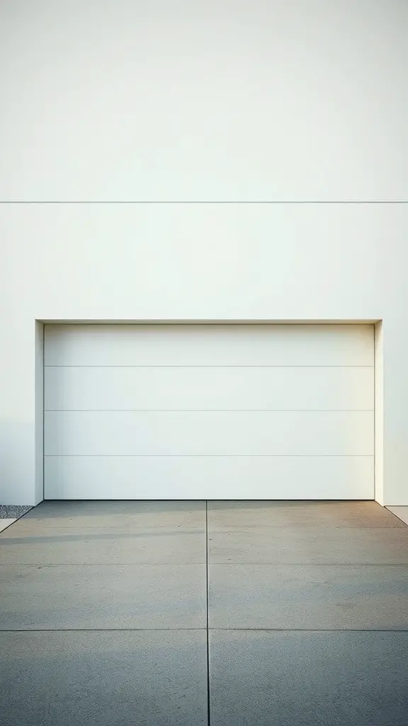 25 Creative Garage Door Ideas for a Stunning Home Entrance 6 A modern minimalist garage door with a smooth white finish.