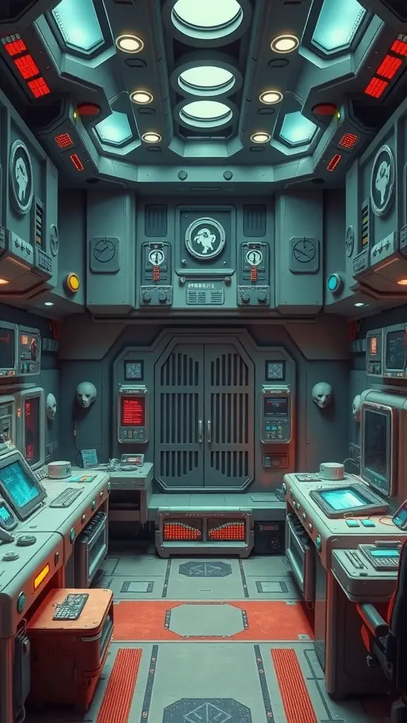21 Creative Indoor Fort Ideas for Kids 12 A futuristic sci-fi themed room with high-tech equipment and sleek design.