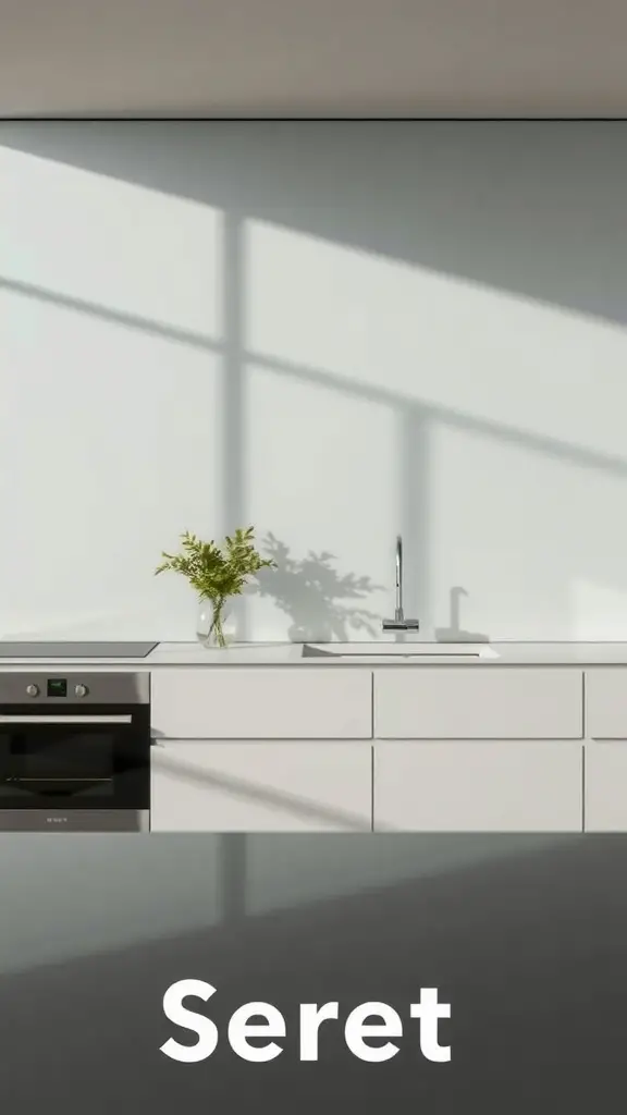 21 Stunning Backsplash Ideas for Your Dream Kitchen 6 A modern kitchen featuring a sleek glass panel backsplash, minimalist cabinetry, and a stylish sink.