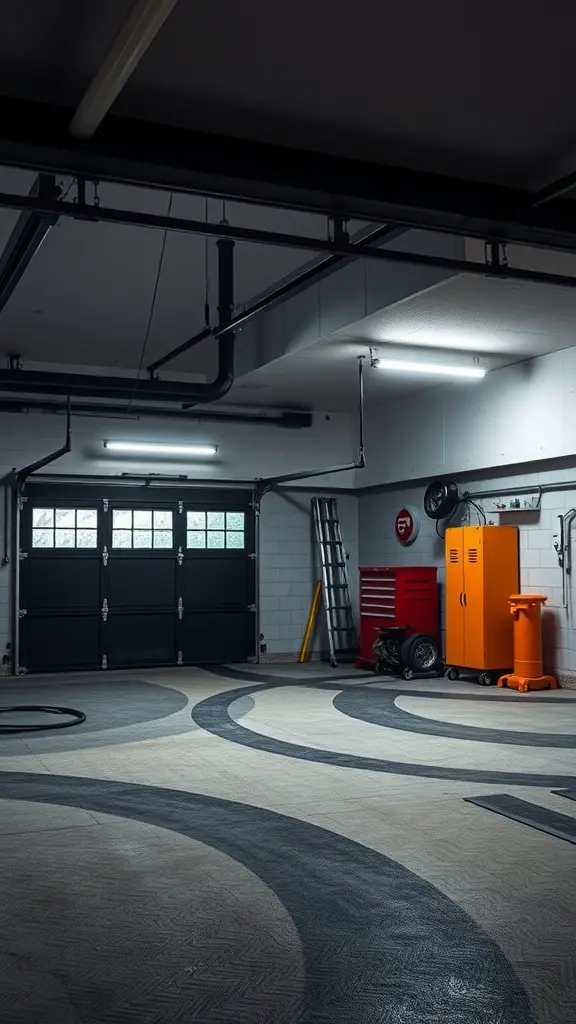 29 Creative Garage Interior Ideas You’ll Love 15 Interior of a modern garage showcasing smart technology features.