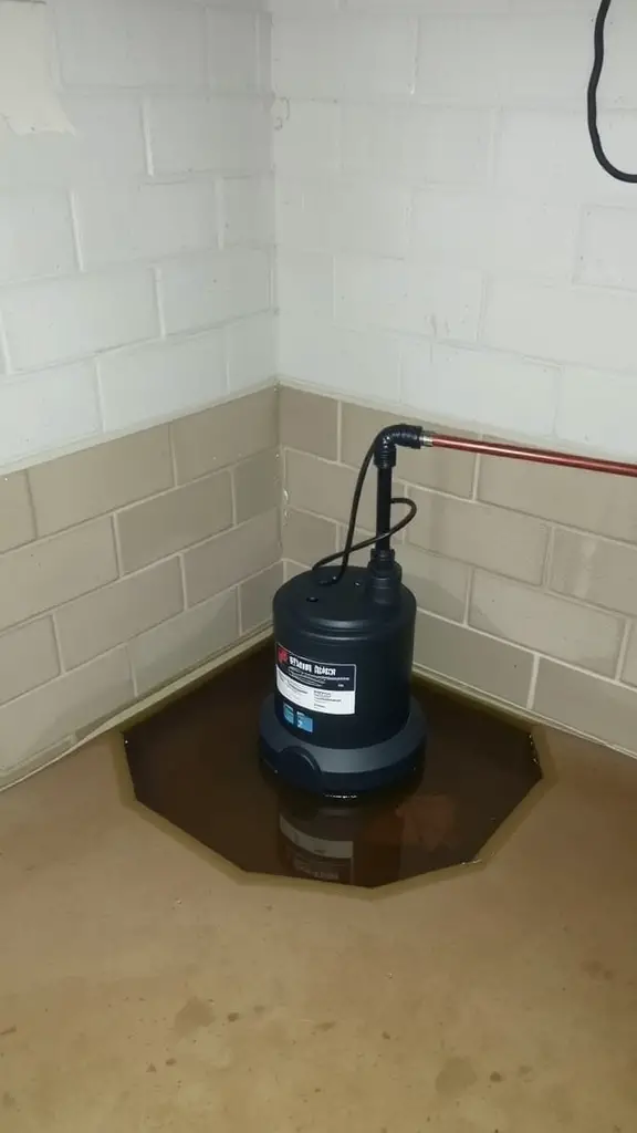 25 Creative Yard Drainage Ideas to Transform Your Outdoor Space 15 A sump pump installed in a flooded basin, ready to remove excess water.